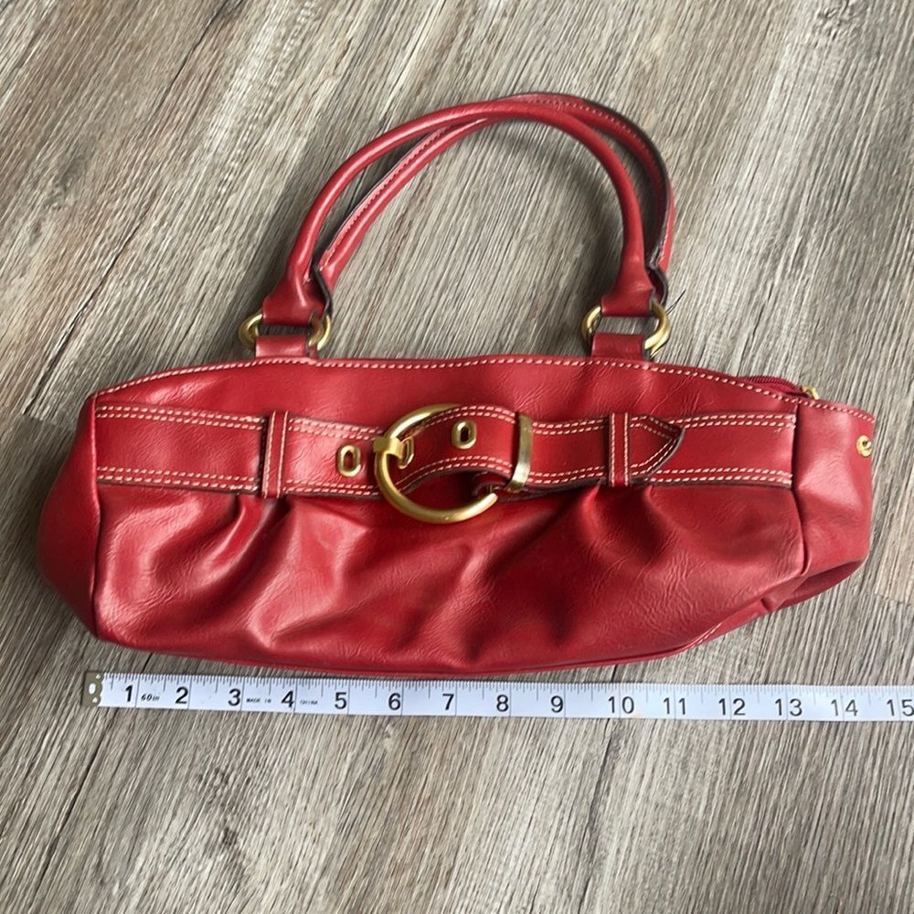 Beautiful faux red  leather shoulder bag